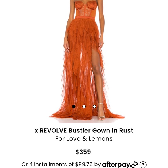 X Revolve Bustier Gown in Rust- For Love and Lemons - Picture 2 of 4